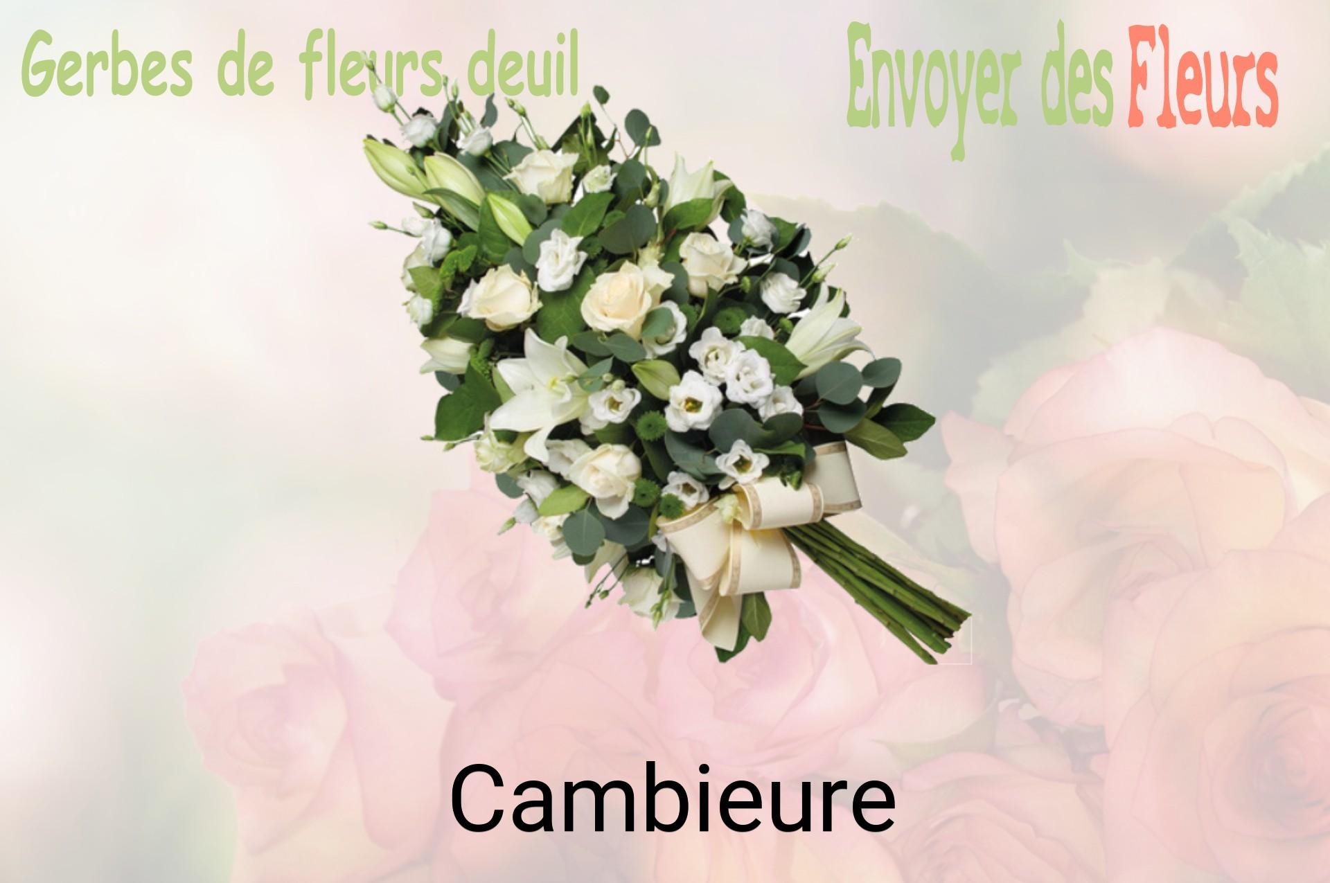 Gerbe de fleurs de deuil livrée à Cambieure